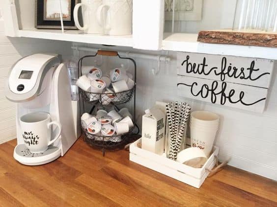 8 Coffee Bar Ideas for The Kitchen Counter (decor and organization ...