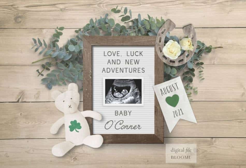 Lucky Baby Announcement Instagram Editable Twins Baby Announcement St Patricks day Twins Pregnancy Announcement Digital for Social Media